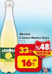 AKMİNA C LİMON MADEN SUYU 1 L